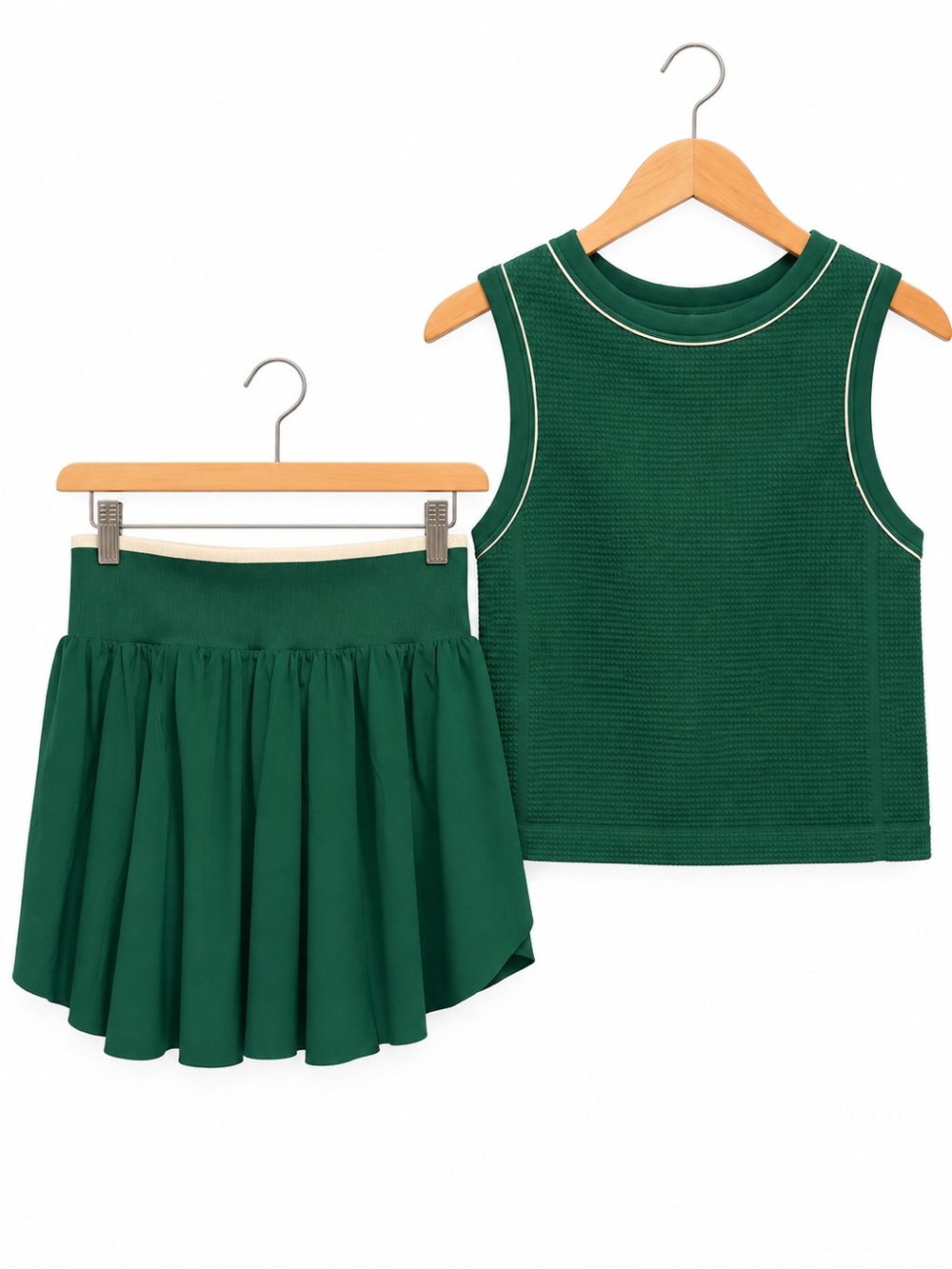 all in motion Textured Emerald Green Sleeveless Tank with Trim